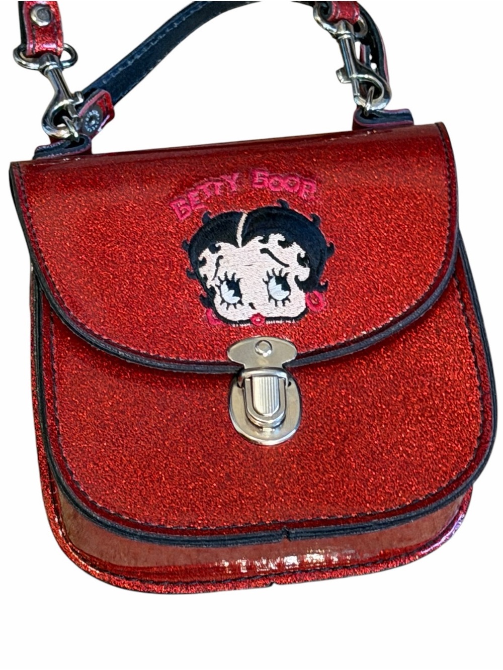 Betty Boop Red Crossbody Shoulder Bag with Character Patch